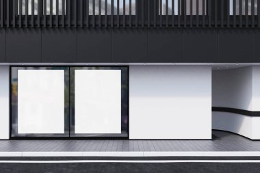 Eşya, pencere, iki posterler, siyah