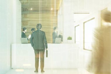 Hafif ahşap Resepsiyon, tonda ön, insanlar,