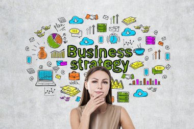 Dalgın kadın ve iş stratejisi