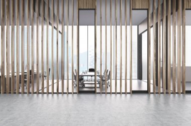 Ofis ahşap tonları ile