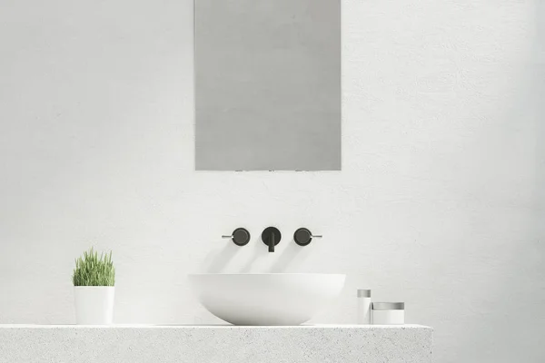 Bathroom sink with mirror — Stock Photo, Image