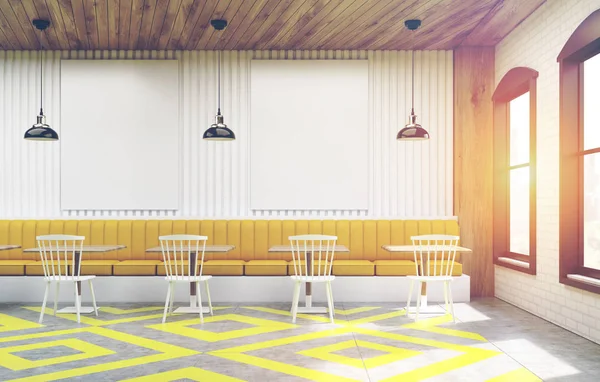 Cafe posterler, beyaz ve sarı, tonda