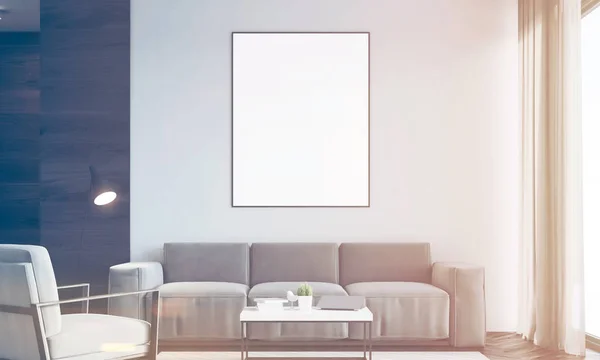 Vit klassisk inredning med svart soffa — stockfotografi © ekostsov ...