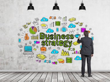 İşadamı çizim iş stratejisi kroki