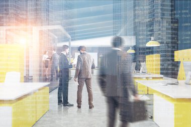 Office ile birlikte bir beyaz tahta, insanlar, Çift