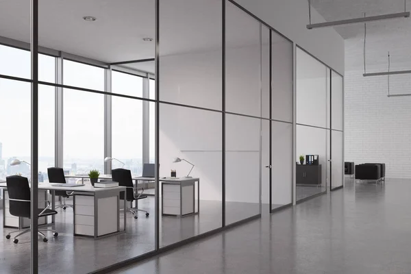 Ufficio aperto con parete in vetro — Foto Stock