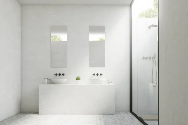 Aynalar ile iki banyo lavabo — Stok fotoğraf