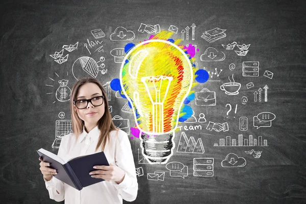 Kadın gözlük ve iş fikri