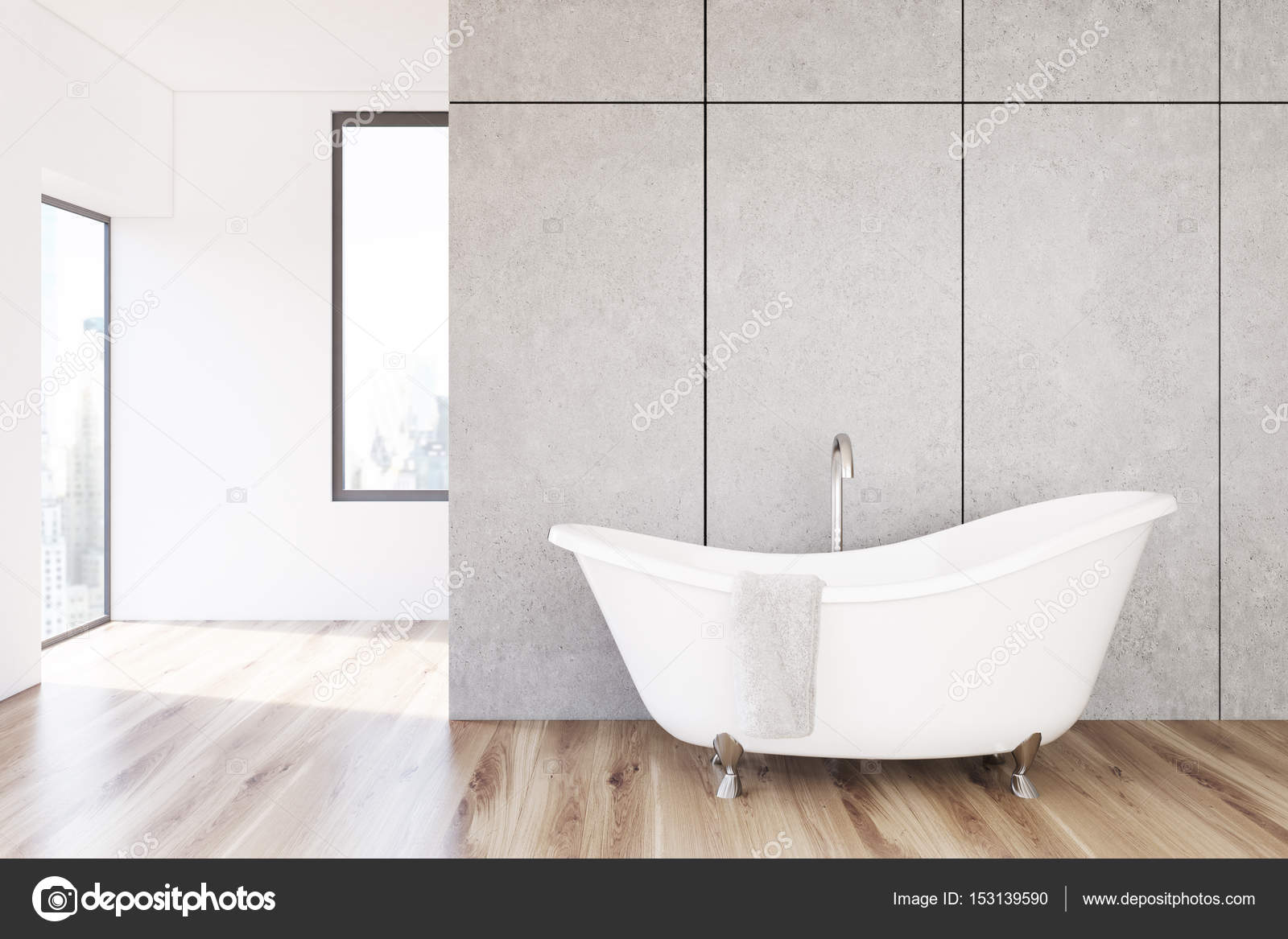 Vasca da bagno di cemento, bianco — foto stock © denisismagilov ... Vasca da bagno in cemento