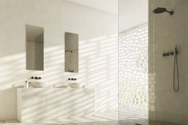 İki banyo lavabo, yan