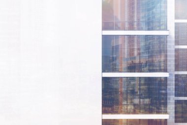 Bina dış cephe, beyaz duvar, office tonda