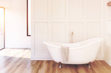 Beyaz beyaz banyo küvet