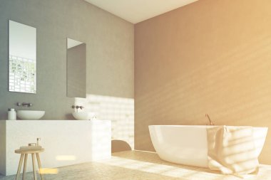 Gri banyo lavabo, köşe, tonda