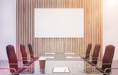 Ahşap konferans salonu, poster, tonda