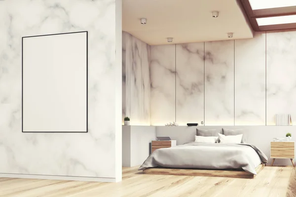 Marmur sypialnia z plakatu, boczne, stonowanych — Zdjęcie stockowe