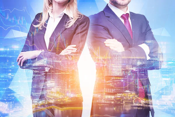 Confident business partners in a city — Stock Photo, Image