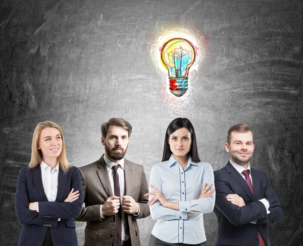 Business team with bright idea — Stock Photo, Image