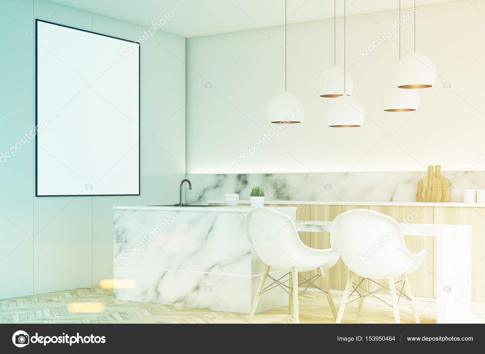Moderne Küche mit Poster, Ecke, getönt — Stockfoto © denisismagilov ... Moderne Küche mit Poster, Ecke, getönt — Stockfoto © denisismagilov ...