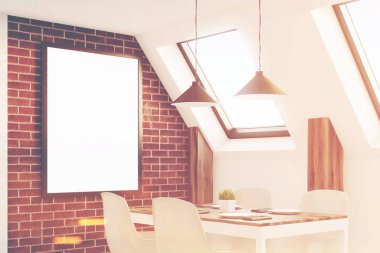 Brick tavan mutfak, yakın çekim, tonda