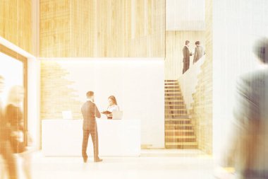 Ahşap Resepsiyon, insanlar, açık, tonda