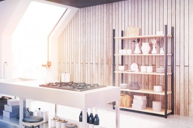 Tonda Ahşap mutfak iç, yan