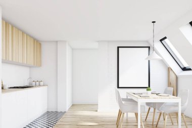 Beyaz tavan mutfak, ön