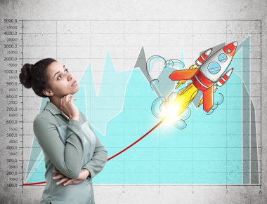 Afrikalı-Amerikalı kadın ve başlatma roket