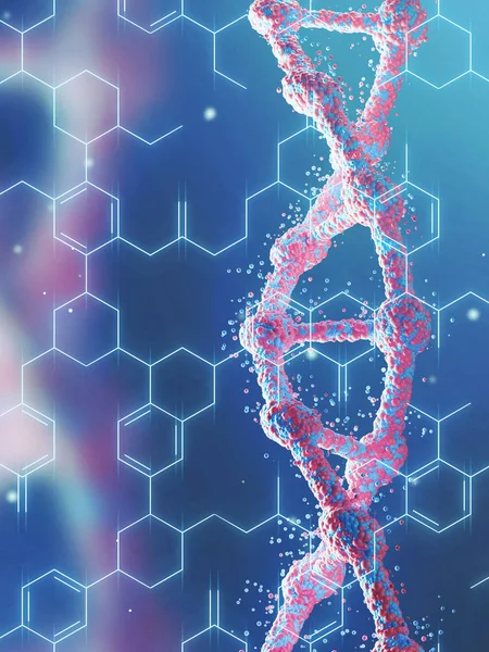 赤 Dna 鎖と数式 — ストック写真