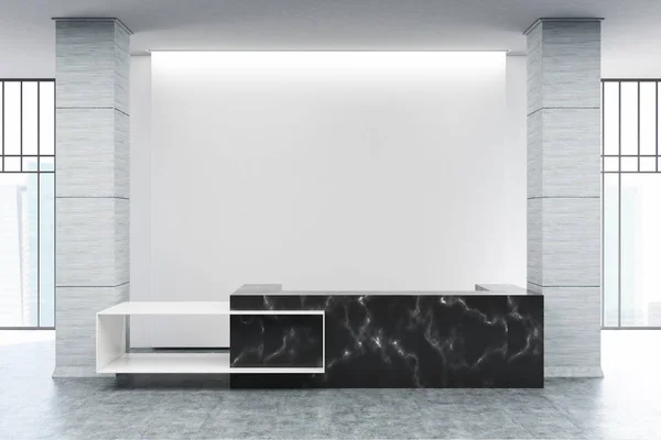 Black marble reception counter