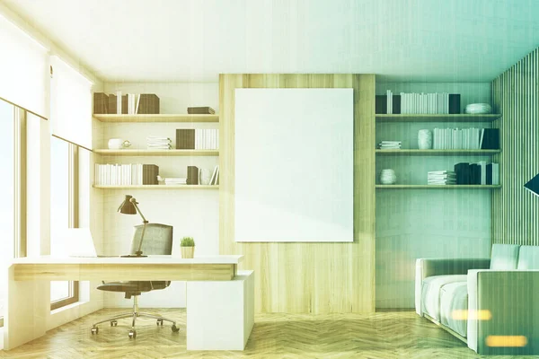 Light wooden office, front, toned — Stock Photo, Image