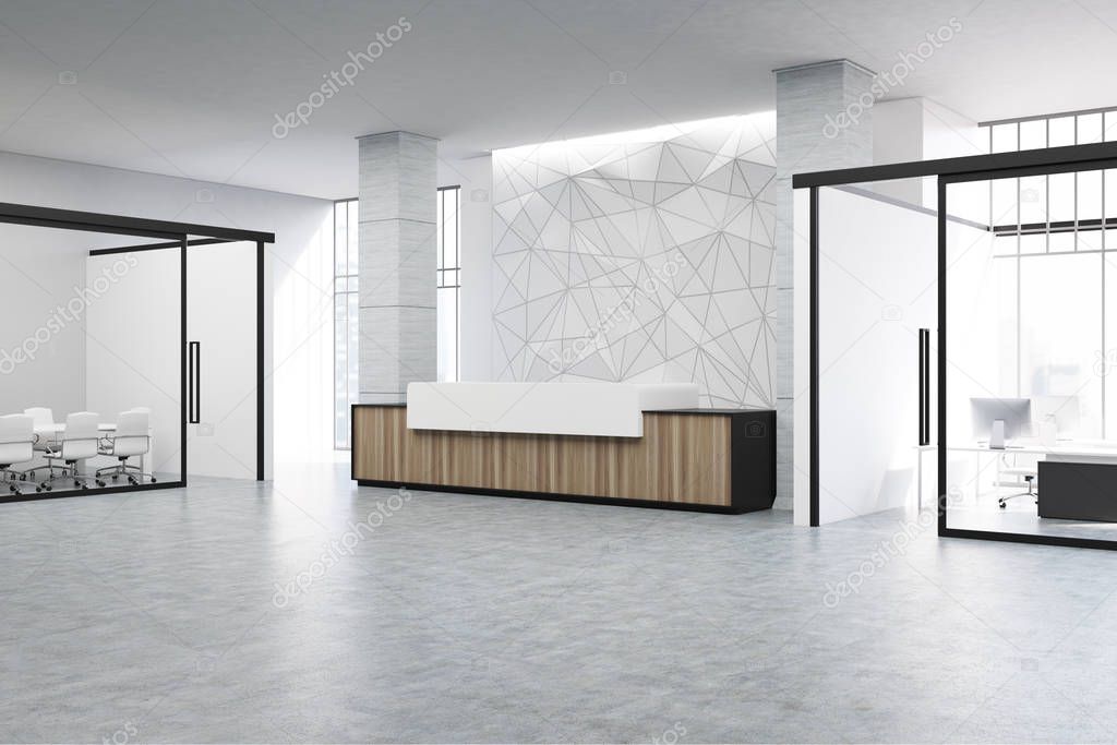 Wooden reception and meeting room