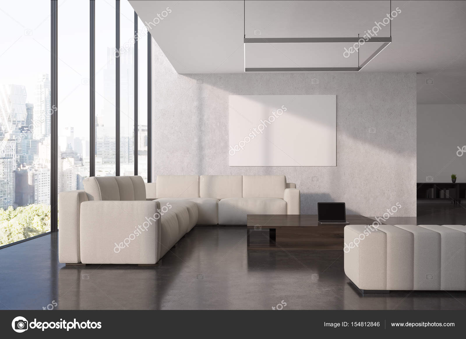 Grijze woonkamer poster, banken — Stockfoto © denisismagilov #154812846 Grijze woonkamer poster, banken — Stockfoto © denisismagilov #154812846