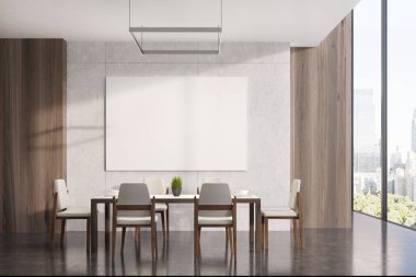 Hafif ahşap yemek odası, poster