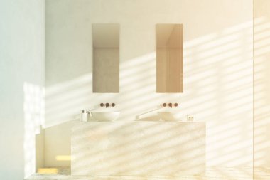 İki banyo lavabo, açık, tonda