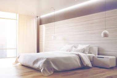 Gri yatak odası, köşe, tonda