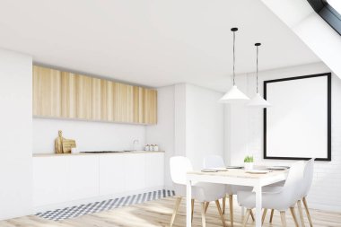 Beyaz tavan mutfak, yan