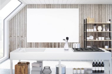 Ahşap mutfak posteri ile