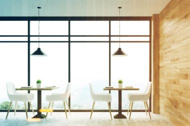 Panoramik kafe, tonda ligth