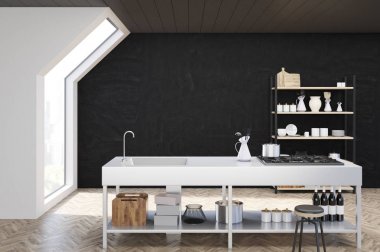 Siyah mutfak iç, tonda