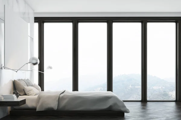 Camera da letto in marmo con poster e frontale studio — Foto Stock