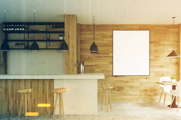 Hafif ahşap bar, poster, yan tonda