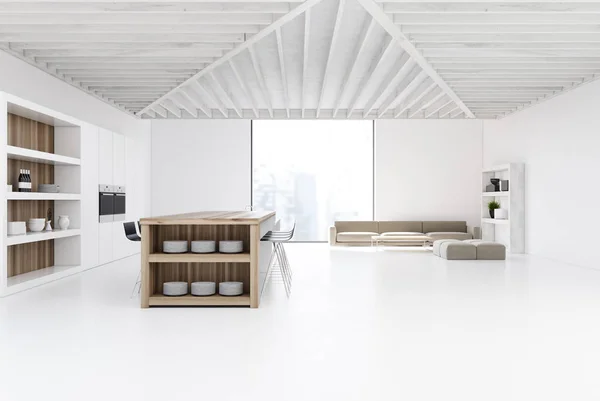 Studio dapur dan ruang tamu — Stok Foto