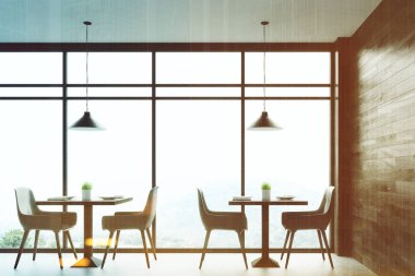 Panoramik kafe, koyu tonlu