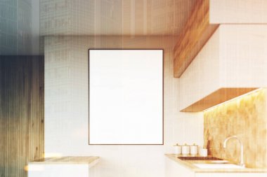 Kadar yakın bir posteri ile ışık Ahşap mutfak tonda