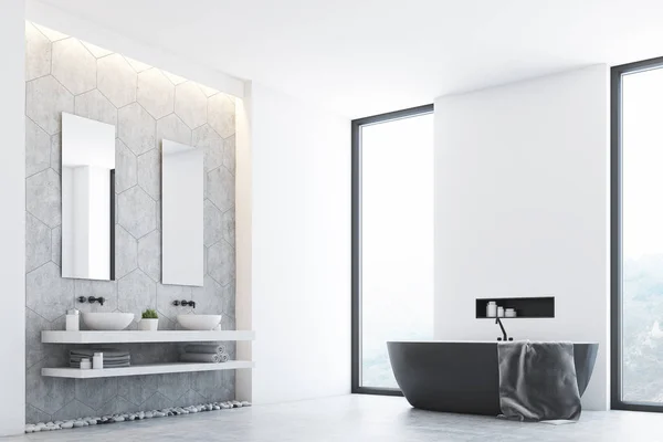 Baño gris y una ventana, esquina — Foto de Stock