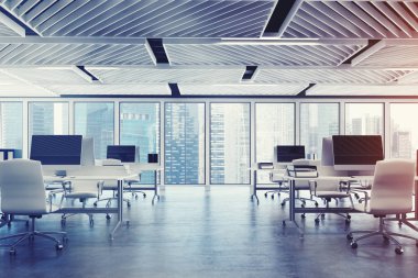 Gri ahşap açık alan office