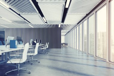 Gri ahşap açık alan office köşe