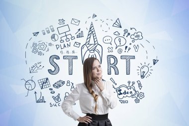 İşkadını örgü ve başlangıç roket ile