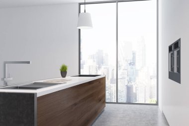 Stüdyo mutfağı kapat, yan görünüm