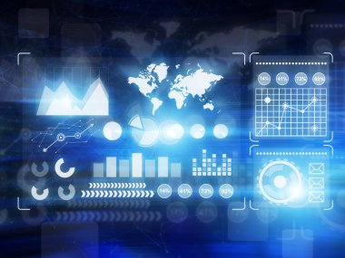 Soyut grafikler ve infographics, koyu mavi